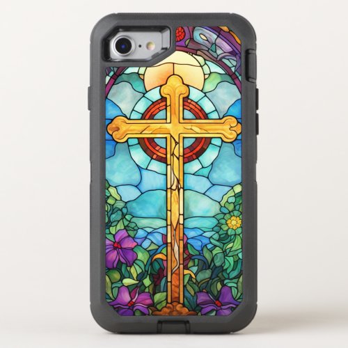 Stained Glass Cross  OtterBox Defender iPhone SE87 Case
