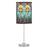 Stained Glass Cross  Table Lamp (Back)