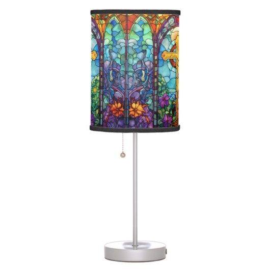 Stained Glass Cross  Table Lamp (Right)