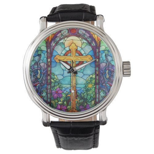 Stained Glass Cross  Watch