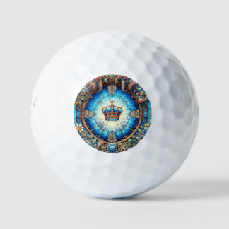 Stained glass crown golf ball