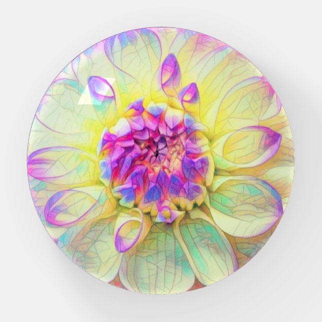 Stained Glass Dahlia Paperweight (Front)