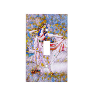 Stained Glass Dancer in Flowing Dress Light Switch Cover