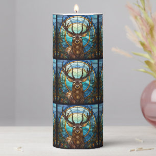 Stained Glass Deer Candle