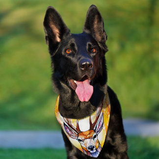 Stained Glass Deer Pet Bandana Collar