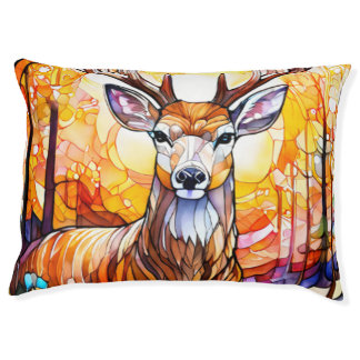 Stained Glass Deer Pet Bed