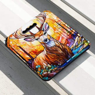 Stained Glass Deer Seat Cushion