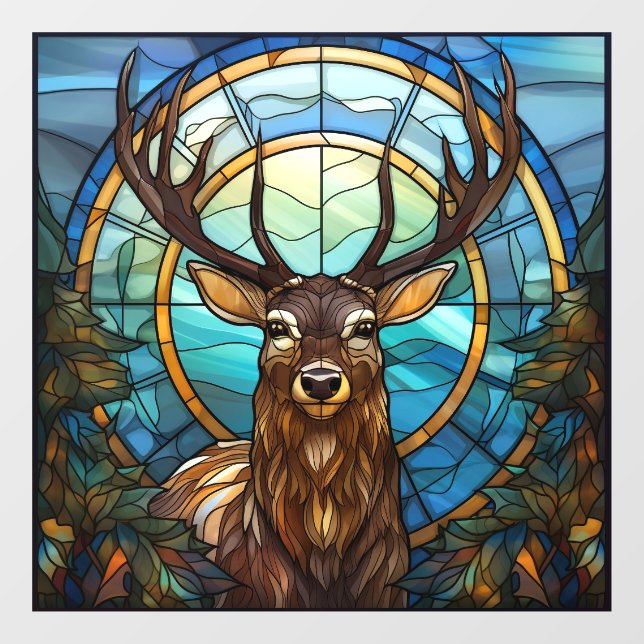 Stained Glass Deer Window Cling (Sheet)