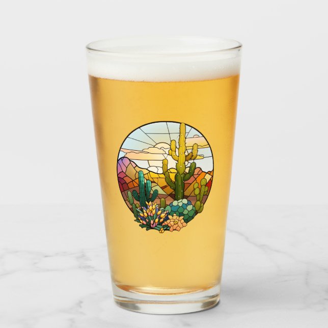 Stained Glass Desert Beer Glass (Front Filled)