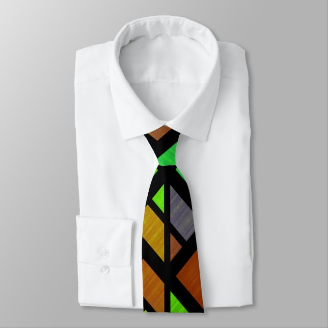 Stained Glass Design Neck Tie (Tied)