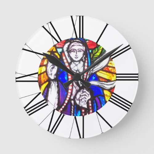 Stained_glass design Roman numerals Church Clock