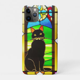 Stained Glass Design with Cat iPhone 11 Pro Case