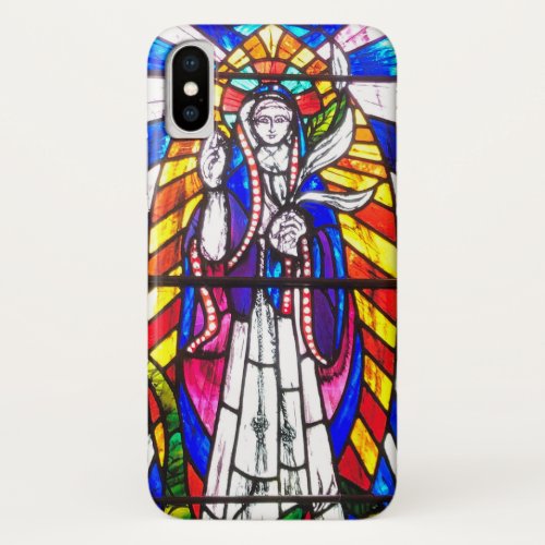 Stained Glass Design with Religious Figure iPhone X Case