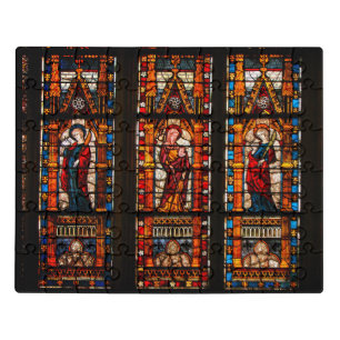 Stained glass detail, Troyes Cathedral Jigsaw Puzzle