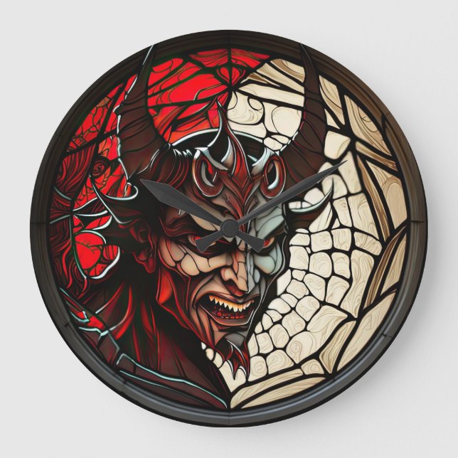 Stained Glass Devil Design Clock (Front)