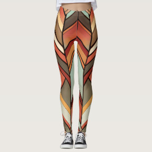 Stained glass diamond print leggings