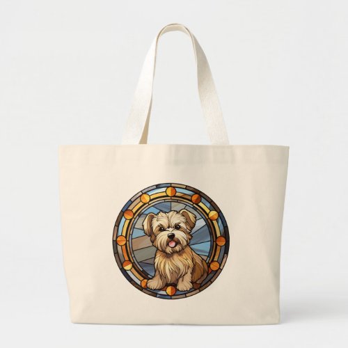 Stained Glass Dog Art Tote Bag _ Adorable Pet Love
