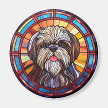 Stained Glass Dog design Magnet