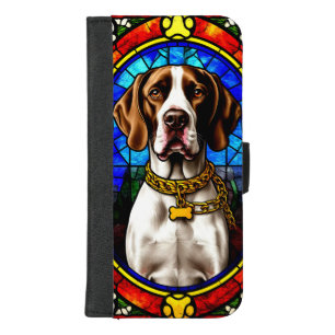 Stained Glass Dog Portrait iPhone 8/7 Plus Wallet Case