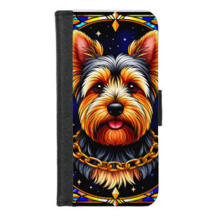 Stained Glass Dog with a Starry Background iPhone 8/7 Wallet Case