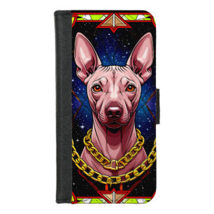 Stained Glass Dog with a Starry Background iPhone 8/7 Wallet Case