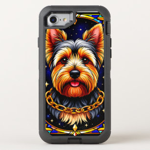 Stained Glass Dog with a Starry Background OtterBox Defender iPhone SE/8/7 Case