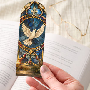 Stained Glass Dove Christmas Window Bookmarks