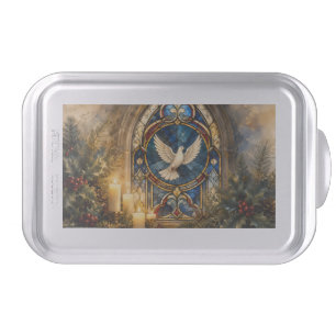 Stained Glass Dove Christmas Window Cake Pan