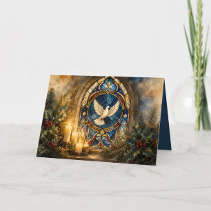 Stained Glass Dove Christmas Window Card