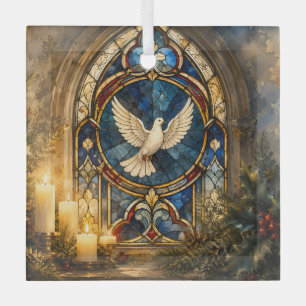 Stained Glass Dove Christmas Window Ornament