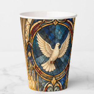 Stained Glass Dove Christmas Window Paper Cups