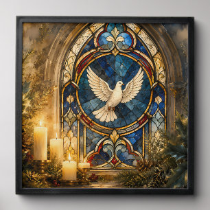 Stained Glass Dove Christmas Window Peel And Stick Photo Tile