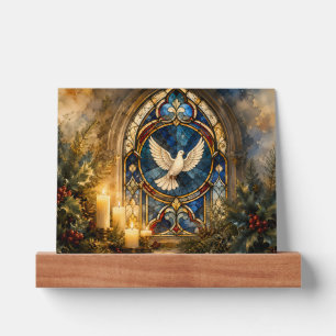 Stained Glass Dove Christmas Window Picture Ledge