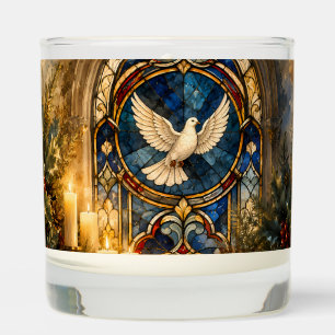 Stained Glass Dove Christmas Window Scented Candle