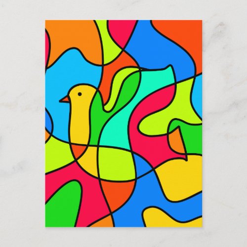 Stained Glass Dove of Peace Postcard