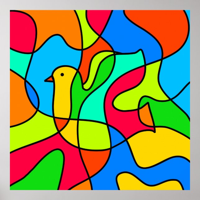 Stained Glass Dove of Peace Poster (Front)