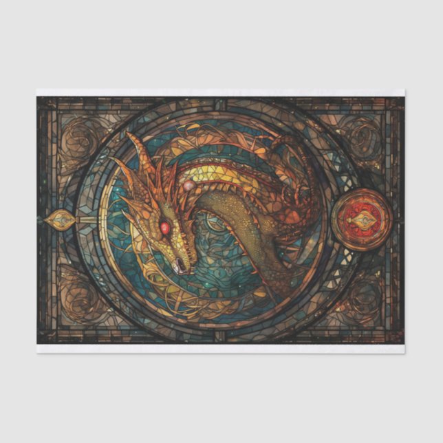 Stained Glass Dragon Tissue Paper (Front)