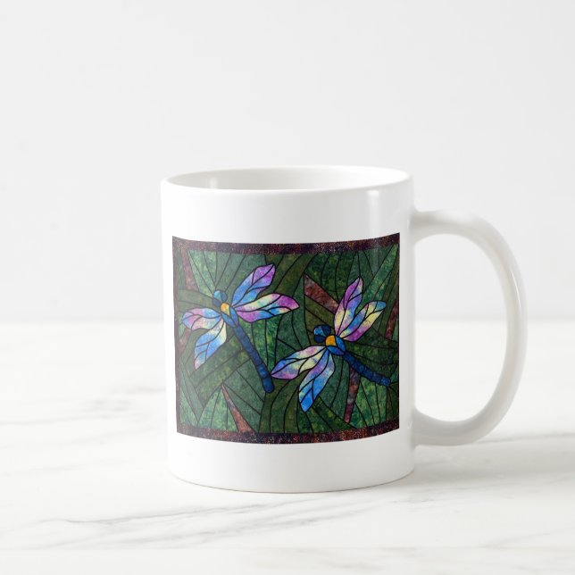 Stained Glass Dragonflies Coffee Mug (Right)
