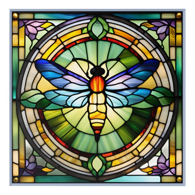 Stained Glass Dragonfly Acrylic Print (Front)