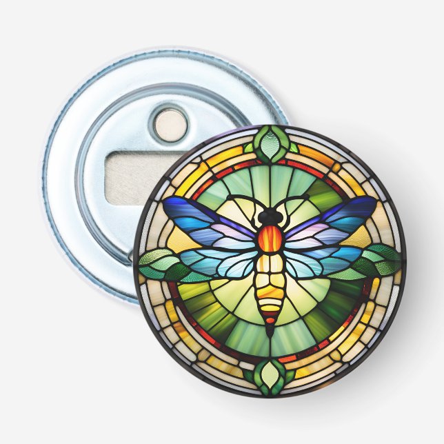 Stained Glass Dragonfly Bottle Opener (Front)