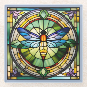 Stained Glass Dragonfly Coaster