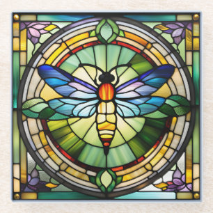 Stained Glass Dragonfly Coaster