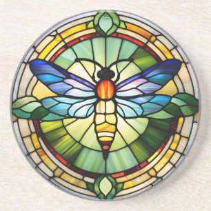 Stained Glass Dragonfly Coaster