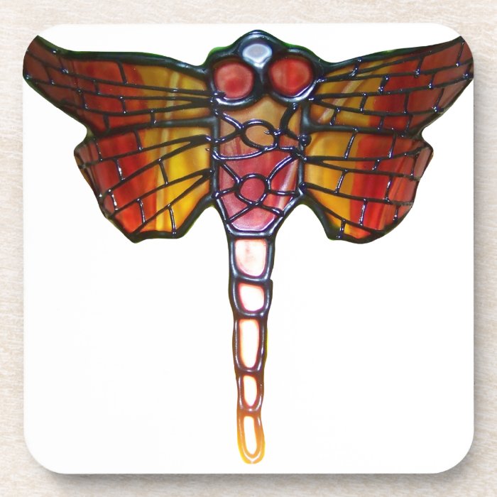 Stained Glass Dragonfly Coasters