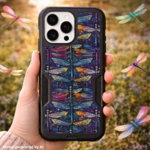Stained Glass Dragonfly Design iPhone 16 Pro Case