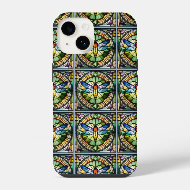 Stained Glass Dragonfly iPhone Case (Back)