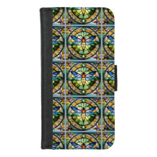 Stained Glass Dragonfly iPhone 8/7 Wallet Case