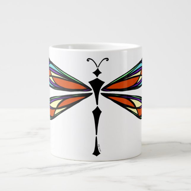 Stained Glass Dragonfly Jumbo Mug (Front)