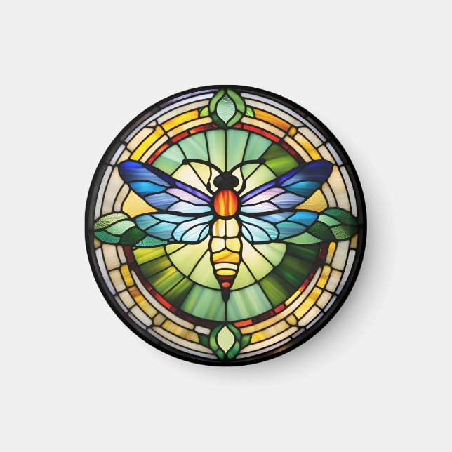 Stained Glass Dragonfly Magnet (Front)