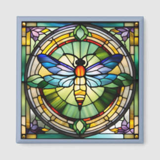 Stained Glass Dragonfly Magnet